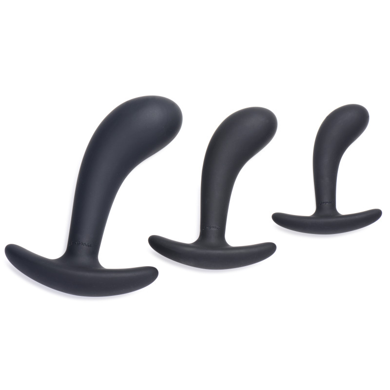 Master Series Pack de 3 plugs Trainer Silicone Dark Delights Noirs